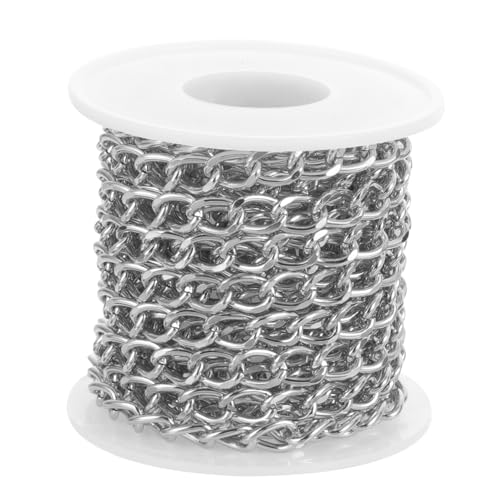 HOODANCOS Metallkette DIY Schmuck Zubehör Silberfarbene Gliederkette für Halsketten Armbänder Ohrringe Basteln Taschen Dekoration Robuste Schmuckdraht Kettenbasteln HOODANCOS Metallkette DIY Schmuck Zubehör Silberfarbene Gliederkette für Halsketten Armbänder Ohrringe Basteln Taschen Dekoration Robuste Schmuckdraht Kettenbasteln von HOODANCOS
