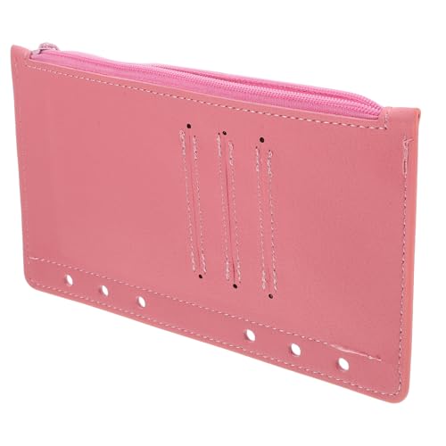 HOODANCOS Nachfüllpackung für lose Blätter aufbewahrungstasche Bindemittel Nachfüllungen Taschenbinder mit 6 Löchern Loch Ordnertasche Binder-Beutel mit losen Blättern Bindetaschen Pu Rosa von HOODANCOS