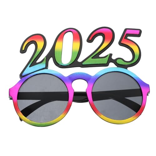 HOODANCOS Neujahrs Partybrille Zahlenrahmen Leuchtende Spaßbrille aus Stabilem Pc Material für Silvester Foto Requisiten und Festliche Feiern Erwachsene und Familie von HOODANCOS