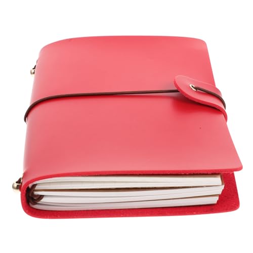 HOODANCOS Notizblock mit Ledereinband Office -Notebooks für die Arbeit Geschäft altes notizbuch Notizbilder Scrapbooking Memoboard Studenten Notizblock Dekoratives Sammelalbum Papier rot von HOODANCOS