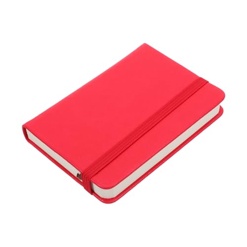 HOODANCOS Notizbuch Mini kleiner Notizblock Taschenbuch winzig täglich Spiral- Business Notebook Notizblock für Geschäftskonferenzen Taschentagebuch Schulplanplaner kleines Tagebuch Pu rot von HOODANCOS