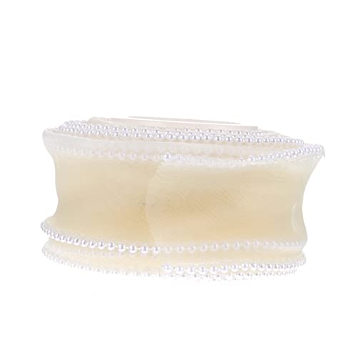 HOODANCOS Perlenbesetztes Wellenband Tüll Yards Hochwertige und Blumenverpackungsbänder für Hochzeiten Partys und DIY Dekorationen von HOODANCOS