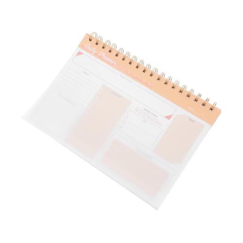 HOODANCOS Planer zeitplan notizbuch vereinfacht Planblock Schule Notizbilder Täglicher Planpad Notizblock für den Alltag effizientes Planpad Zeitplan-Notizblock Papier Orange von HOODANCOS