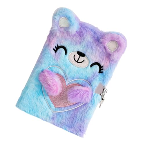HOODANCOS Plüsch Notizbuch mit Schloss Cartoon Bär Design Tagebuch Mädchen Leicht Tragbar für Schule Büro Reise Kawaii Schreibwaren HOODANCOS Plüsch Notizbuch mit Schloss Cartoon Bär Design Tagebuch Mädchen Leicht Tragbar für Schule Büro Reise Kawaii Schreibwaren von HOODANCOS