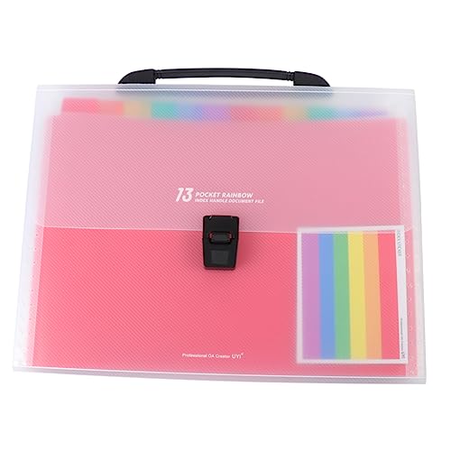 HOODANCOS Regenbogen Aktenordner mit Fächern Tragbare Dokumententasche aus Multilayer Datei Organizer für Büro und Schule und Langlebig von HOODANCOS