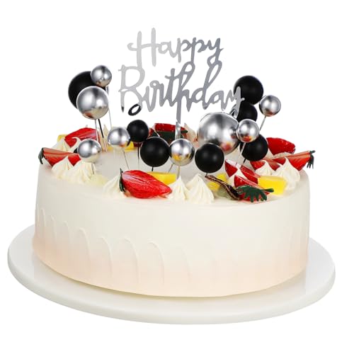 HOODANCOS Schwarz Gold Cake Topper Teiliges Dekorationsset für Geburtstags und Langlebige und Stilvolle Tortendeko Einfache Handhabung für Feiern und Anlässe von HOODANCOS