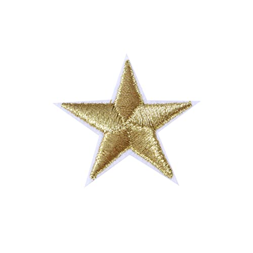 HOODANCOS Selbstklebende Stern-Aufnäher Zum Aufbügeln Applikationsflicken 10 Stück Mini-Aufnäher Mit Gestickten Sternen Diy-Accessoires Für T-Shirts Jeans Röcke Hüte Kleidung (Golden) von HOODANCOS
