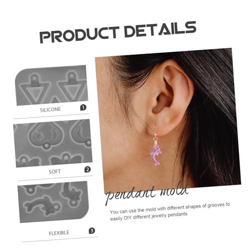 HOODANCOS Silikonform Ohrring Anhänger DIY Schmuck Gießform Wiederverwendbar Weich Flexible Harzform für Basteln Kleine Schmuckherstellung von HOODANCOS