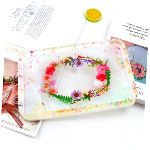 HOODANCOS Silikonform Tray Mould mit Griff Langlebiges Sicheres DIY Werkzeug für Epoxidharz Gießen Wiederverwendbares Leicht zu Reinigendes Silikon Tablett für Kreative Bastelprojekte von HOODANCOS