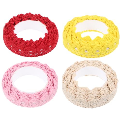 HOODANCOS Spitzenband 4 Stück Selbstklebende Ausgehöhlte Dekorative Spitze Zum Basteln Scrapbooking Verpacken HOODANCOS Spitzenband 4 Stück Selbstklebende Ausgehöhlte Dekorative Spitze Zum Basteln Scrapbooking Verpacken von HOODANCOS