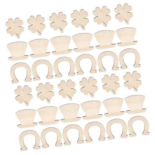 HOODANCOS Teiliges Holz-diy Kleeblattformen Unbemalte Holzscheiben zum Basteln Handliche Holzstücke für Hochzeitsdeko Kreative Holzarbeiten und Diy-handwerk von HOODANCOS