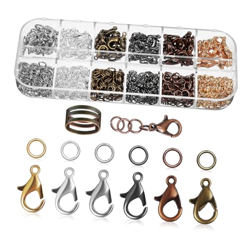 HOODANCOS Teiliges Schmuckverschluss aus Kupfer mit Karabinerverschlüssen und Öffnungsringen für DIY Halsketten Armbänder Hautfreundlich Langlebig Sicherer Halt für Schmuckherstellung von HOODANCOS