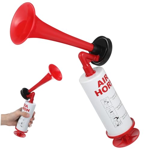 HOODANCOS Tragbares Lufthorn Handheld Trompete Kunststoff und Metall Laut für Fußball Events und Sportveranstaltungen Lebendige Farben Robust und Auffällig von HOODANCOS