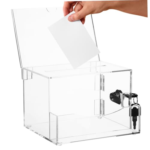 HOODANCOS Transparente Abstimmungsbox mit Schloss Große Vorschlagsbox für Feedback und Spenden Langlebige Spendenbox für Sichere Abstimmungen HOODANCOS Transparente Abstimmungsbox mit Schloss Große Vorschlagsbox für Feedback und Spenden Langlebige Spendenbox für Sichere Abstimmungen von HOODANCOS