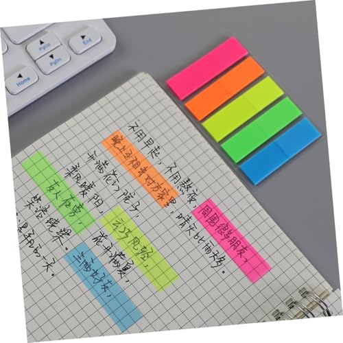 HOODANCOS Transparente Pet Haftnotizen mit Farbigen Indexstreifen Selbstklebende Lesestreifen für Bücher für Schüler und Lehrer zur Fokussierung und Seitenmarkierung Beim Lesen von HOODANCOS