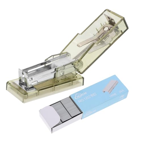 HOODANCOS Transparenter Mini heftgerät Handlicher Kunststoff Hefter Leicht Praktisch Für Schüler Büro Zuhause Multifunktional Grün HOODANCOS Transparenter Mini heftgerät Handlicher Kunststoff Hefter Leicht Praktisch Für Schüler Büro Zuhause Multifunktional Grün von HOODANCOS