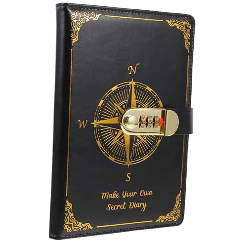 HOODANCOS Vintage Notizbuch mit Passwortsperre Retro Leder Journal für Reisen Studierende Büro Konferenzen Stilvolles Tagebuch mit Schutz für Ihre Erinnerungen von HOODANCOS