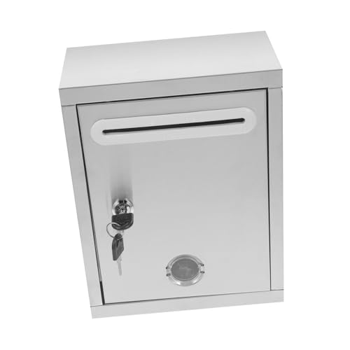 HOODANCOS Wandbriefkasten großer briefkasten Wandmontierter Briefkasten PVC Briefkasten mit Schloss Schwarzer Briefkasten Briefkästen für draußen Wandmontagepostfächer Rostfreier Stahl Black von HOODANCOS