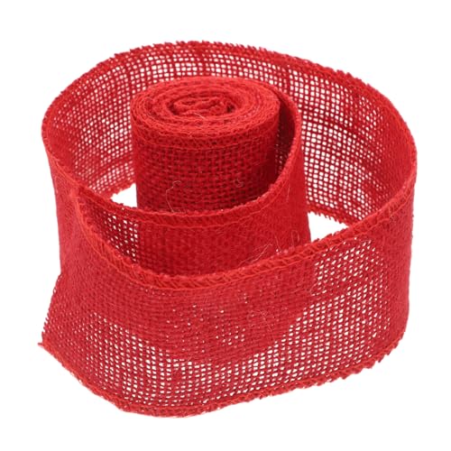 HOODANCOS Weihnachtsdekoration Stoffrolle Rotes Band Jute Sackleinen Rotes Jute Sackleinenband Sackleinen Weihnachtsband Band Weihnachtsband Weihnachtsbaumbänder Herstellung von HOODANCOS