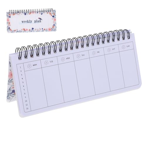 HOODANCOS Wochenplaner akademisch Schulbedarf monatliche Notizblöcke Notizbuch monatlicher Notizblock Slots Studienplaner Schreibbuch kompakter Notizblock Studentenversorgung Memobuch Papier von HOODANCOS