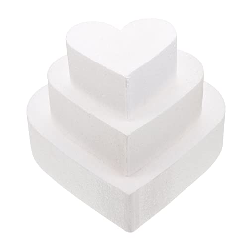 Herzförmiger -Kuchen 3 Stück Bastel-Herzschaum-Kuchenmodell Weiße Dummies Glatte Herzkugel Für Valentinstag Hochzeitsgeschenke von HOODANCOS