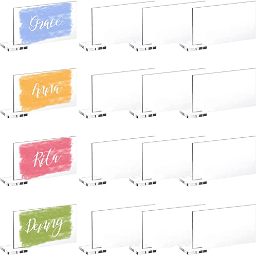 30 Stück transparente Acryl-Tischkarten mit Halterungen, DIY blanko, transparent, rechteckig, Acryl, Namens-Tischkarten, Acryl-Schilder, stehende Hochzeitsgäste-Namen, Abendessen, Tischdekoration 30 Stück transparente Acryl-Tischkarten mit Halterungen, DIY blanko, transparent, rechteckig, Acryl, Namens-Tischkarten, Acryl-Schilder, stehende Hochzeitsgäste-Namen, Abendessen, Tischdekoration von HOODO