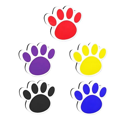 HOOJOJO Whiteboard-Radiergummi, Katzenpfoten-Form, wiederverwendbar, magnetisch, für Klassenzimmer, Büro, 5 Stück (zufällige Farbe) von HOOJOJO
