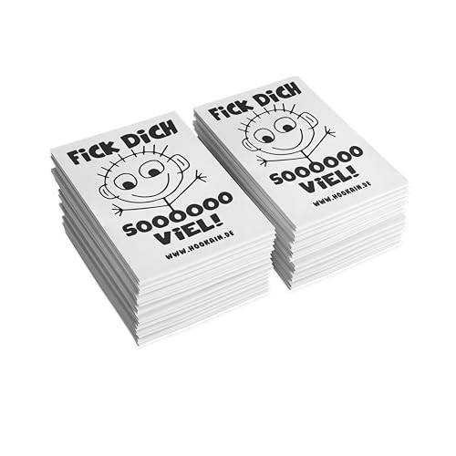 Lustiger Spaß-Sticker Bundle: „Fick dich sooooooo viel“ – wetterfest, witzig, hochglänzend - 50er Vorteilspack für Outdoor - Foliert - Stark klebend - 74x52mm - Leute Verarschen Lustiger Spaß-Sticker Bundle: „Fick dich sooooooo viel“ – wetterfest, witzig, hochglänzend - 50er Vorteilspack für Outdoor - Foliert - Stark klebend - 74x52mm - Leute Verarschen von HOOKAiN