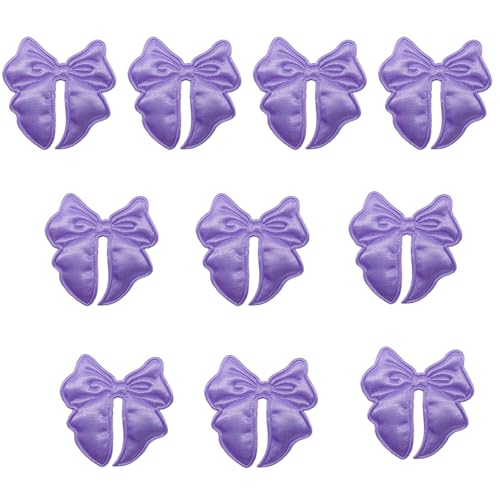 10 x Schleifen-Aufnäher, doppelseitige Schleifen, dekorative Flicken zum Aufnähen, Applikation, Schleife, bestickte Flicken von HOOLRZI