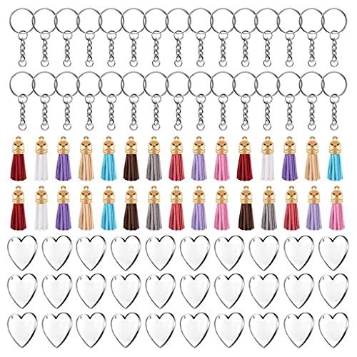 90 Stück Acrylscheiben Schlüsselanhängerrohlinge Für Schlüsselringe Zur Schmuckherstellung von HOOLRZI