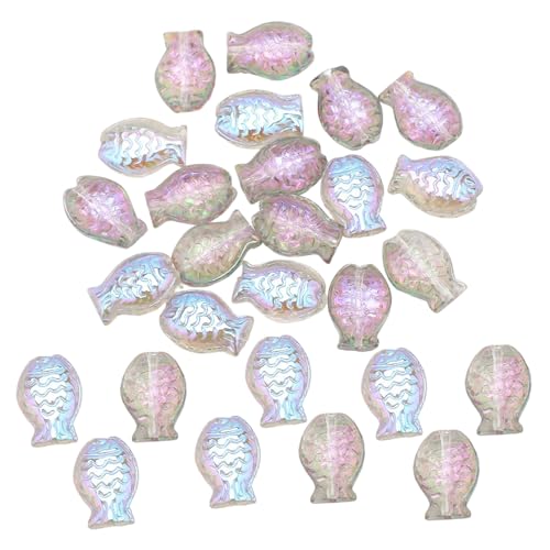 Bunte Glasperlen, handgefertigtes Schmuckzubehör, Fischform, Glasperlen, handgefertigtes Perlen-Set für Schmuck, 30 Stück Bunte Glasperlen, handgefertigtes Schmuckzubehör, Fischform, Glasperlen, handgefertigtes Perlen-Set für Schmuck, 30 Stück von HOOLRZI