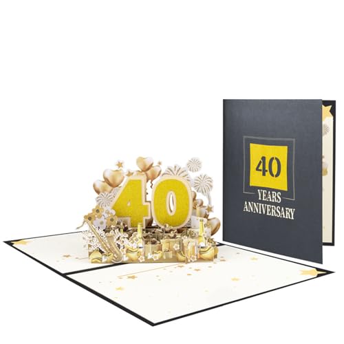 Einzigartige 3D-Jubiläumsgrußkarte, elegante 3D-Popup-Grußkarte zum Jahrestag der Ehe von HOOLRZI