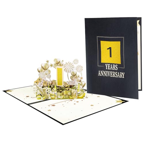 Einzigartige 3D-Jubiläumsgrußkarte, elegante 3D-Popup-Grußkarte zum Jahrestag der Ehe von HOOLRZI