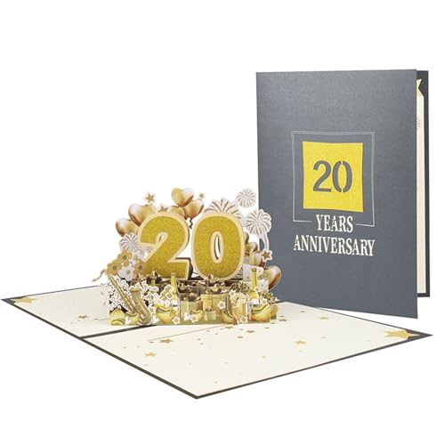 Einzigartige 3D-Jubiläumsgrußkarte, elegante 3D-Popup-Grußkarte zum Jahrestag der Ehe von HOOLRZI