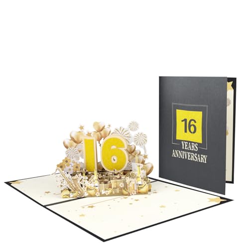 Einzigartige 3D-Jubiläumsgrußkarte, elegante 3D-Popup-Grußkarte zum Jahrestag der Ehe von HOOLRZI