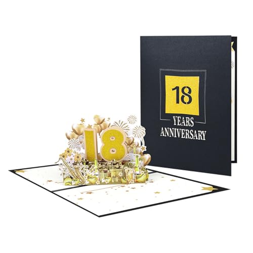 Einzigartige 3D-Jubiläumsgrußkarte, elegante 3D-Popup-Grußkarte zum Jahrestag der Ehe von HOOLRZI