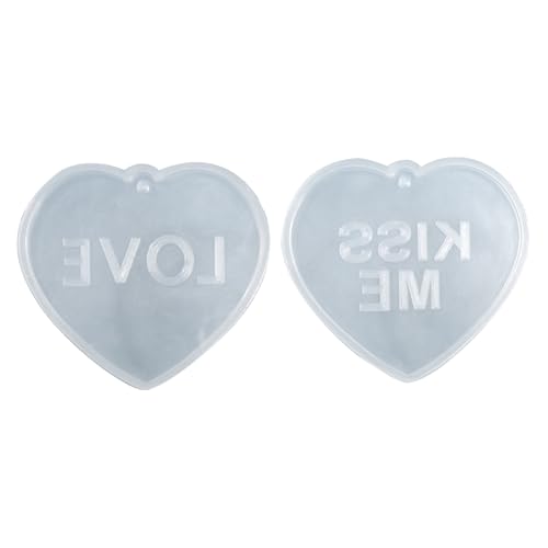 Epoxidharz-Formen für Schlüsselanhänger, Anhänger, Herzform, einzigartige Schmuck-Charm-Formen für Anhängerherstellung von HOOLRZI