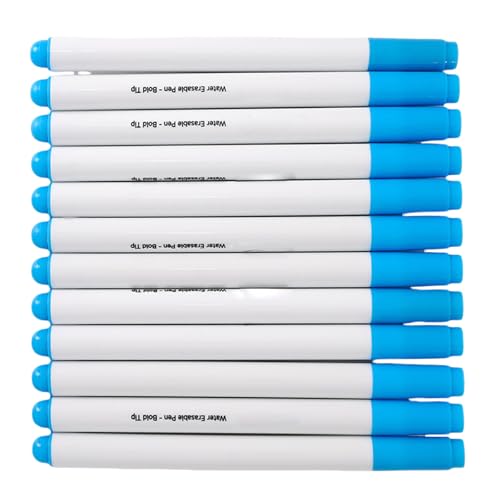 HOOLRZI 12 x Stoffmarker zum Nähen, wasserlöslicher Stoffmarker, waschbarer Stoffmarker, löschbarer Stoffstift, wasserlöslicher Stift von HOOLRZI
