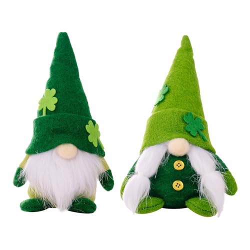 HOOLRZI 2 Stück Gesichts weniger Kleeblätter Ornament Stpatricks Day gefüllte Kleeblätter Plüsch Spielzeug Plüsch von HOOLRZI