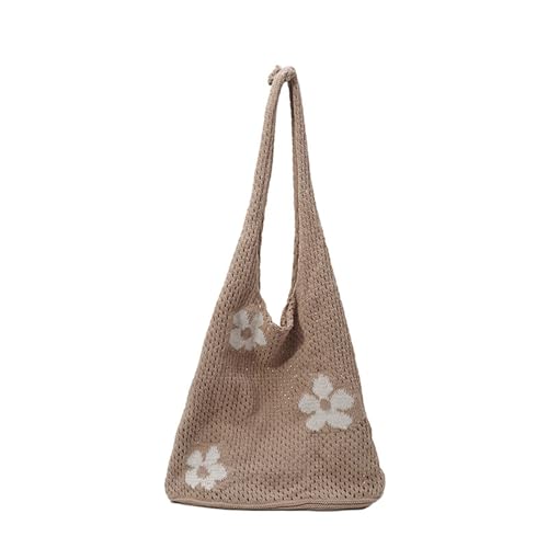 HOOLRZI Gewebte Schultertasche mit Blumenmuster für Damen, leicht, atmungsaktiv, Netzstoff, Strandtasche, lässig, Outdoor, Unterarmtasche HOOLRZI Gewebte Schultertasche mit Blumenmuster für Damen, leicht, atmungsaktiv, Netzstoff, Strandtasche, lässig, Outdoor, Unterarmtasche von HOOLRZI