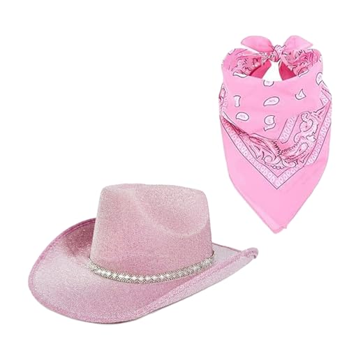 HOOLRZI Panamahut mit Schmucksteinen, Kristall-Hut, Bandana, Überraschung, Mädchen, Jungen, Braut, Hut für Karneval, Musikfestival von HOOLRZI