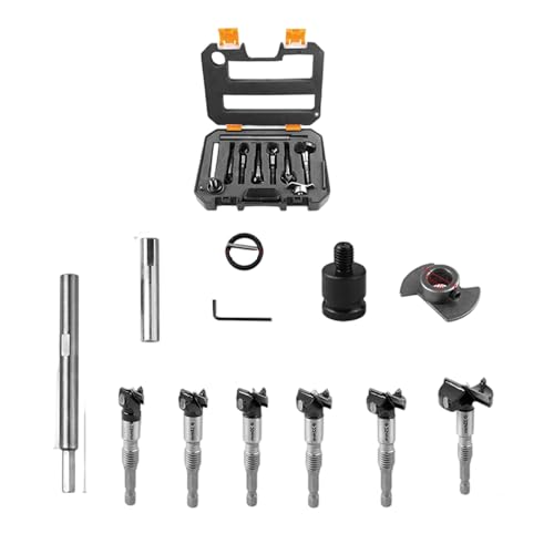 HOOLRZI Professionelles Stahl-Holzbearbeitungsbohrer-Set für die Holzbearbeitung mit Aufbewahrungskoffer, Zubehör, 15 mm bis 35 mm Durchmesser HOOLRZI Professionelles Stahl-Holzbearbeitungsbohrer-Set für die Holzbearbeitung mit Aufbewahrungskoffer, Zubehör, 15 mm bis 35 mm Durchmesser von HOOLRZI