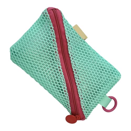 HOOLRZI Transparente Kosmetiktasche aus Netzstoff, kleine Reise-Make-up-Tasche für Damen, Münzbörse, praktische Aufbewahrungstasche mit Reißverschlüssen von HOOLRZI