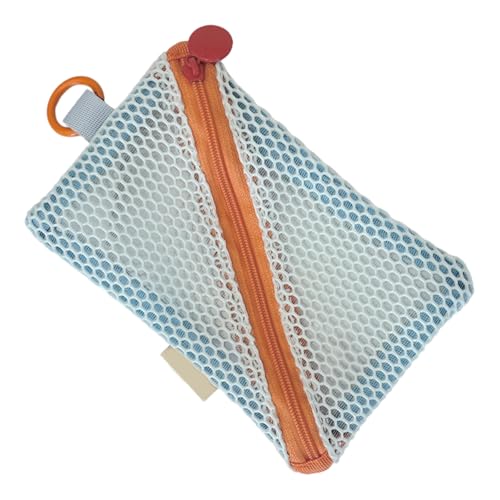 HOOLRZI Transparente Kosmetiktasche aus Netzstoff, kleine Reise-Make-up-Tasche für Damen, Münzbörse, praktische Aufbewahrungstasche mit Reißverschlüssen von HOOLRZI