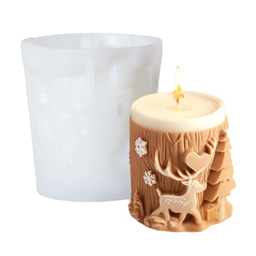 HOOLRZI Weihnachts-Silikon-Kerzenformen für Epoxidharz, Zylinder-Silikon-Kerzenformen für Kerzen, Seife, Heimdekoration HOOLRZI Weihnachts-Silikon-Kerzenformen für Epoxidharz, Zylinder-Silikon-Kerzenformen für Kerzen, Seife, Heimdekoration von HOOLRZI