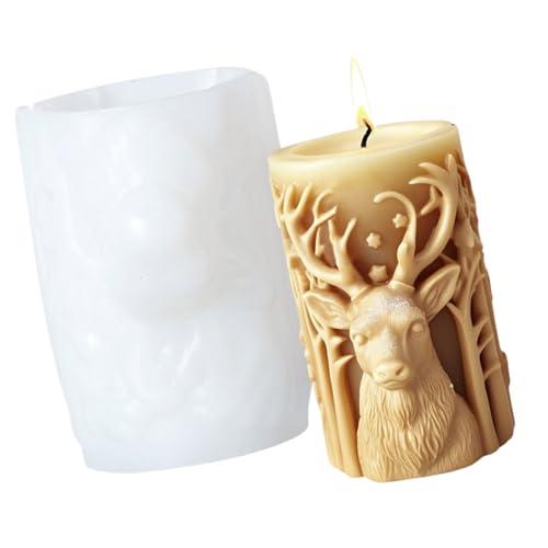 HOOLRZI Weihnachts-Silikon-Kerzenformen für Epoxidharz, Zylinder-Silikon-Kerzenformen für Kerzen, Seife, Heimdekoration HOOLRZI Weihnachts-Silikon-Kerzenformen für Epoxidharz, Zylinder-Silikon-Kerzenformen für Kerzen, Seife, Heimdekoration von HOOLRZI