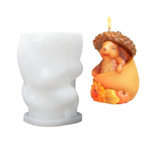 Handgefertigte Silikonformen, 3D-Eichhörnchen, Seife, Gießformen, Backformen, Bastelbedarf für die Herstellung von HOOLRZI