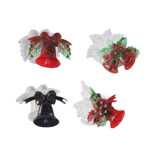 Hochtemperaturbeständige, flexible Silikon-Weihnachtsglocken-Form, Zubehör für Kristall, Epoxidharz, Bastelbedarf für den täglichen Gebrauch von HOOLRZI
