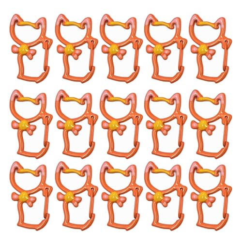Karabinerhaken in Katzenform, Schlüsselband, Federclip für Schlüsselanhänger, handgefertigt, Spielzeug, Zubehör, 15 Stück Karabinerhaken in Katzenform, Schlüsselband, Federclip für Schlüsselanhänger, handgefertigt, Spielzeug, Zubehör, 15 Stück von HOOLRZI