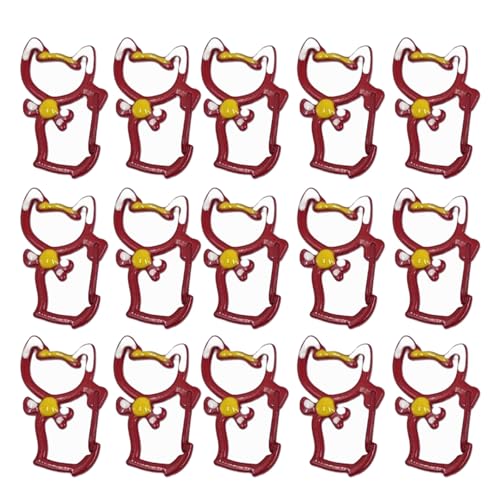 Karabinerhaken in Katzenform, Schlüsselband, Federclip für Schlüsselanhänger, handgefertigt, Spielzeug, Zubehör, 15 Stück Karabinerhaken in Katzenform, Schlüsselband, Federclip für Schlüsselanhänger, handgefertigt, Spielzeug, Zubehör, 15 Stück von HOOLRZI
